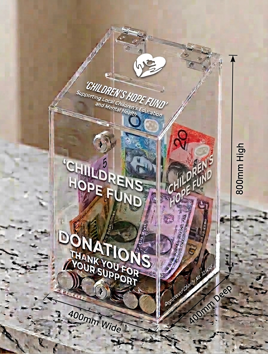 Donation Box Clear Acrylic  